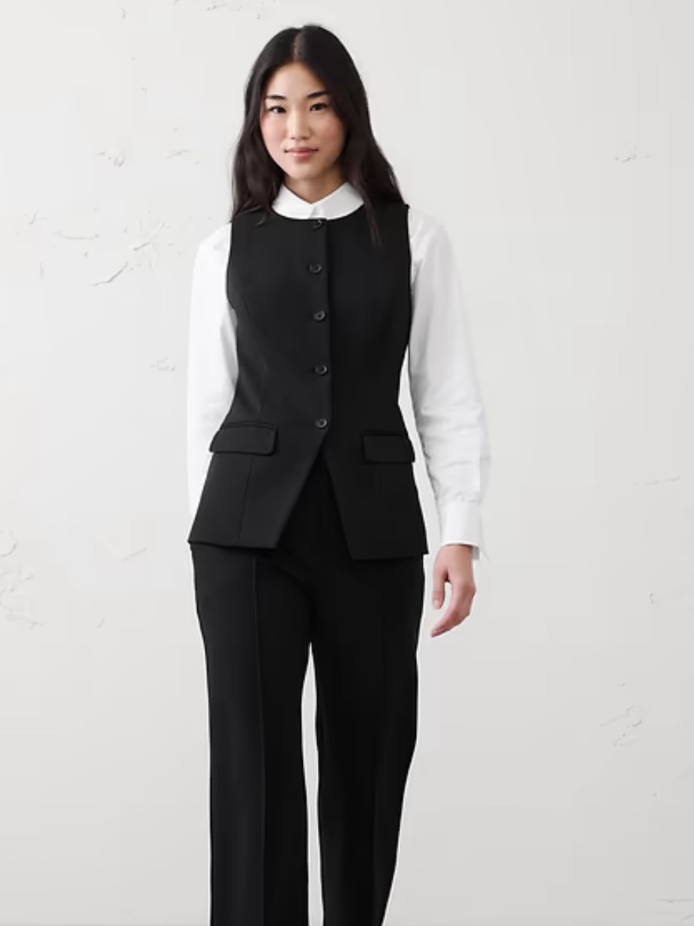 Banana Republic Factory Long Ponte Cutaway Vest